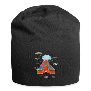 Vulkan Lava Ausbruch Geologe Wissenschaftler Magma - Jersey-Beanie - Schwarz - Vorne