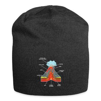 Volcano lava eruption geologist scientist magma - Jersey Beanie - charcoal grey - Front