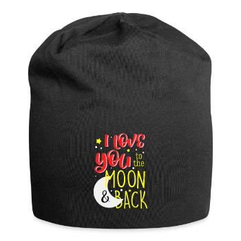 I Love You To The Moon And Back Love Gift - Jersey Beanie - black - Front