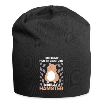 Hamster - Jersey-Beanie - Schwarz - Vorne