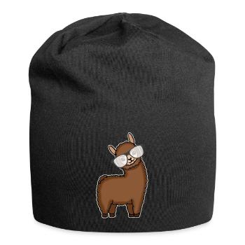 Lama Alpaca Clever Gift Femmes Hommes Enfants - Bonnet en jersey - noir - Devant