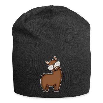 Lama Alpaca Clever Gift Femmes Hommes Enfants - Bonnet en jersey - charbon - Devant