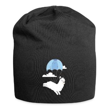 Alpaka Skydive Fallschirmsprung Fallschirmspringer - Jersey-Beanie - Schwarz - Vorne