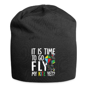 Ist es schon Zeit meinen Drachen fliegen zu lassen - Jersey-Beanie - Schwarz - Vorne