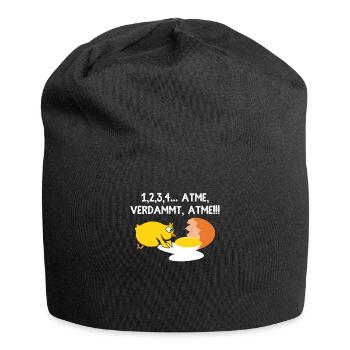 1, 2, 3, 4 Atme, verdammt, atme! Erste Hilfe - Jersey-Beanie - Schwarz - Vorne