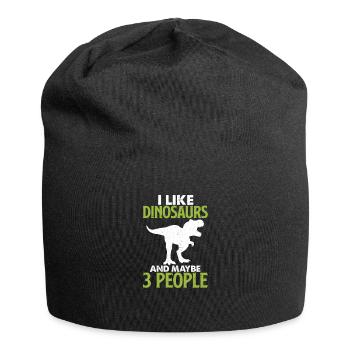 Dinosaurier Dino Trex Urzeit Kinder Geschenk - Jersey-Beanie - Schwarz - Vorne