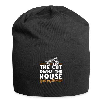 Katze - Jersey-Beanie - Schwarz - Vorne