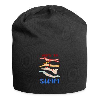 Vintage Born To Swim Swimmer Gift - Jersey Beanie - black - Front