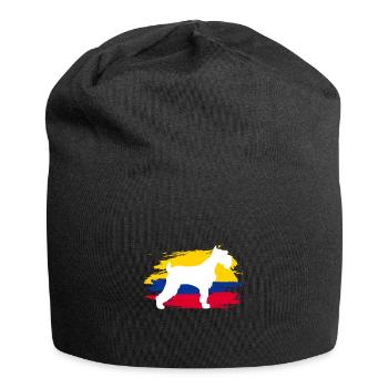 Drapeau de la Colombie et art animalier chien cadeaux - Bonnet en jersey - noir - Devant