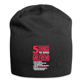 Cadeau de Saint Valentin copain copain partenaire - Bonnet en jersey - noir - Devant