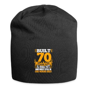70. Geburtstag - Jersey-Beanie - Schwarz - Vorne