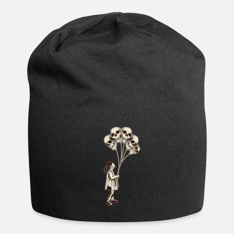Mädchen Mit Totenkopf Ballons Totenköpfe - Jersey-Beanie - Schwarz