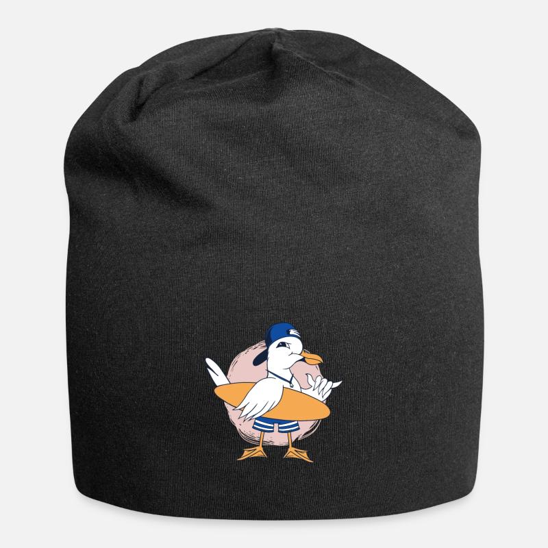 Surfer gull - Jersey Beanie - black