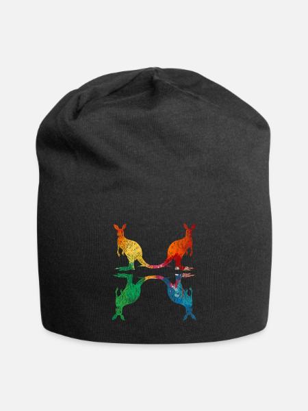 Känguru Australien - Jersey-Beanie - Schwarz