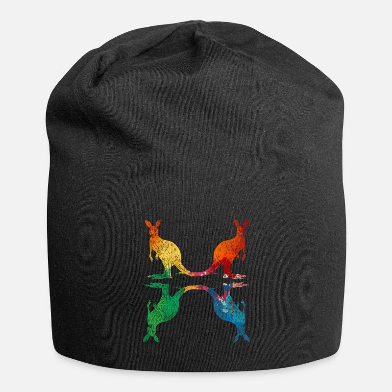 Känguru Australien - Jersey-Beanie - Schwarz