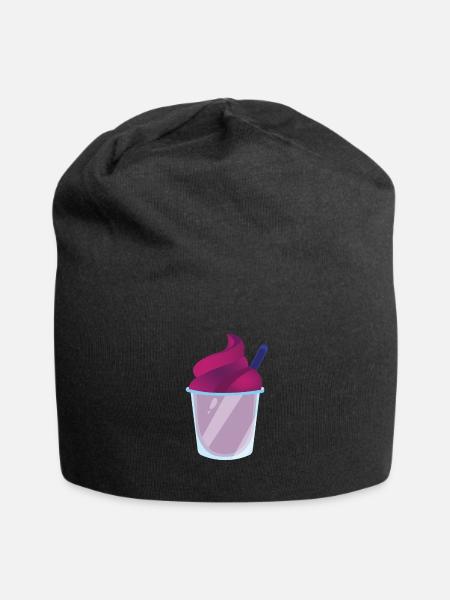 Slush Eis rotes Slush mit Strohhalm - Jersey-Beanie - Schwarz