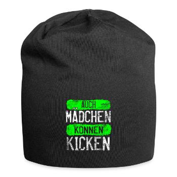 Lustiges Frauenfußball Mädchenpower - Jersey-Beanie - Schwarz - Vorne