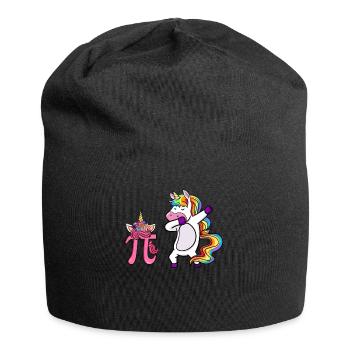 Dabbing Pi Einhorn - Jersey-Beanie - Schwarz - Vorne