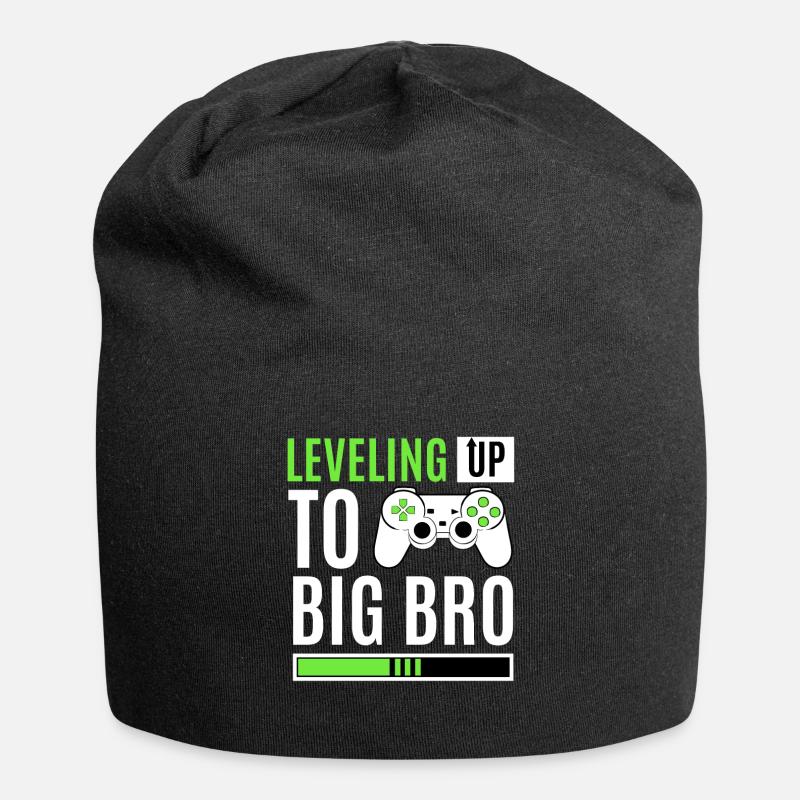 Leveling Up To Big Bro - Jersey Beanie - black