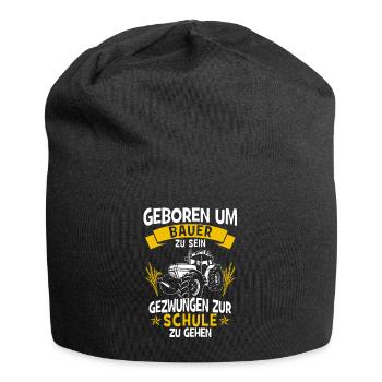 Born to be a farmer Forced to school - Jersey Beanie - black - Front