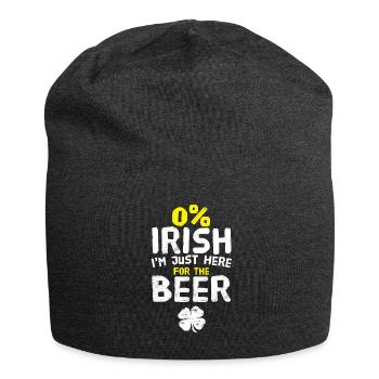 0% Irish Just Here For the Beer St. Patrick's Day - Jersey Beanie - charcoal grey - Front