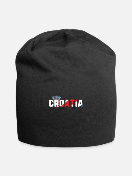 Kroatien - Jersey-Beanie - Schwarz