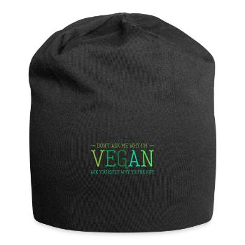 Vegan Végétarien Végétarien Végétalien Cadeau bio - Bonnet en jersey - noir - Devant