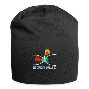 electricity explained Elektrik Ohm Volt Geschenk - Jersey-Beanie - Schwarz - Vorne