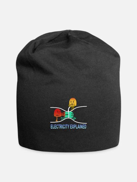 electricity explained Elektrik Ohm Volt Gift - Jersey Beanie - black
