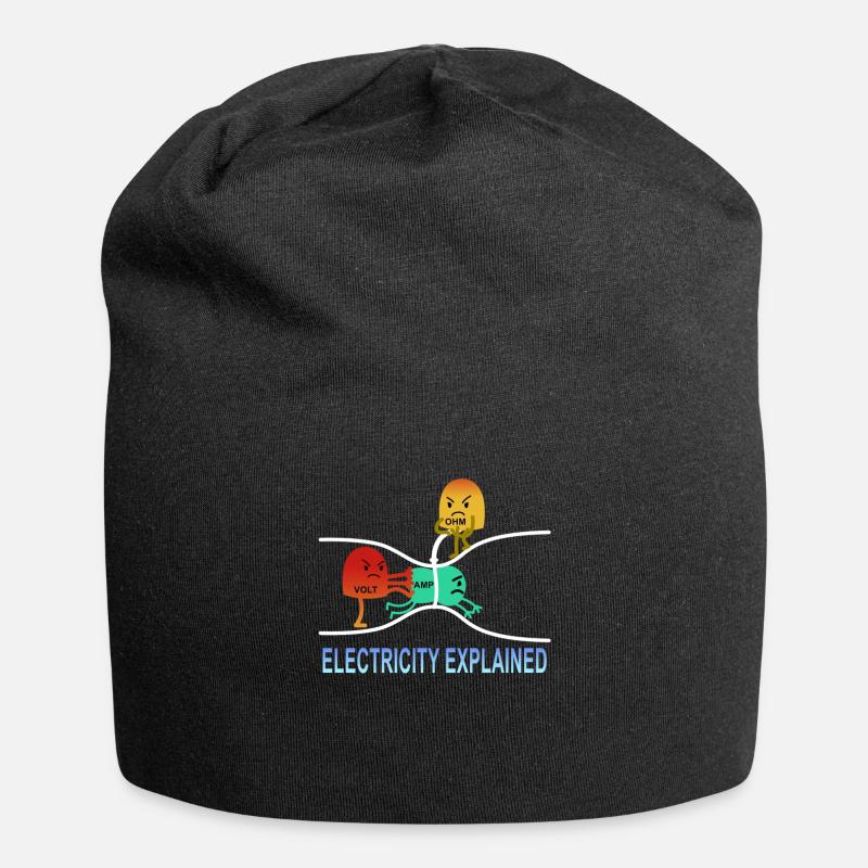 electricity explained Elektrik Ohm Volt Geschenk - Jersey-Beanie - Schwarz