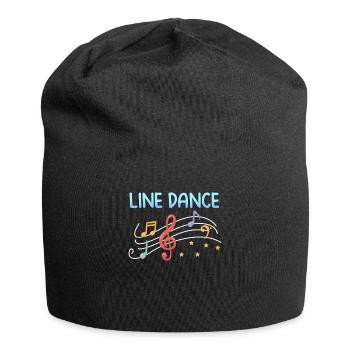Line dance dance cowboy boots country gift - Jersey Beanie - black - Front