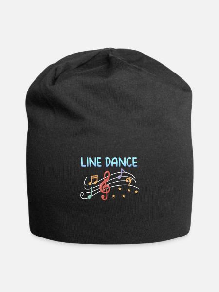 Line dance dance cowboy boots country gift - Jersey Beanie - black