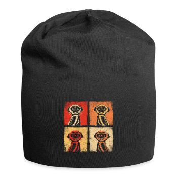 Suricate mignon animal afrique - Bonnet en jersey - noir - Devant