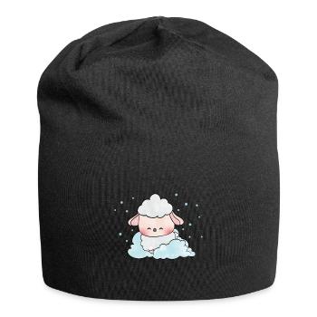 Moutons sur les nuages - Bonnet en jersey - noir - Devant