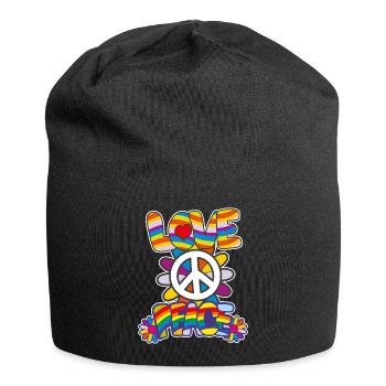 costume hippie 60s 70s Love Peace Flower - Bonnet en jersey - noir - Devant