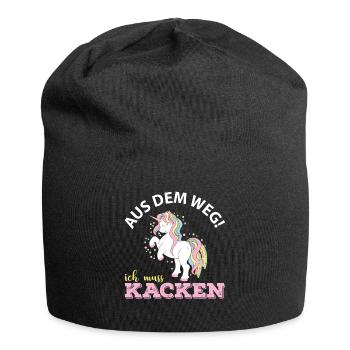 Aus dem Weg ich muss kacken - Jersey-Beanie - Schwarz - Vorne