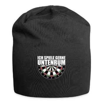Ich spiele gerne untenrum Dart Darten Dartfan 180 - Jersey-Beanie - Schwarz - Vorne
