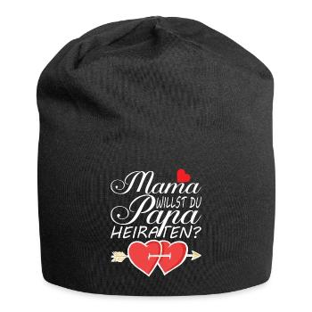 MAMA WILLST DU PAPA HEIRATEN - Jersey-Beanie - Schwarz - Vorne
