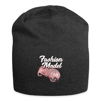 Nacktmull Fashion Model Nager Ratten Ratte Humor - Jersey-Beanie - Anthrazit - Vorne
