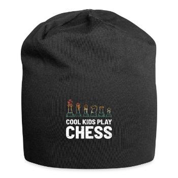 Joueur d'échecs Enfants Retro - Bonnet en jersey - noir - Devant