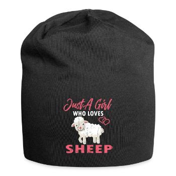 juste une fille qui aime les moutons - Bonnet en jersey - noir - Devant