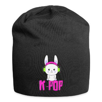 Musique de lapin K-pop - Bonnet en jersey - noir - Devant