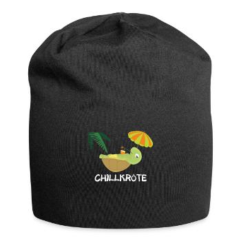 Schildkröte Chillkröte Chillen Turtle Strandurlaub - Jersey-Beanie - Schwarz - Vorne