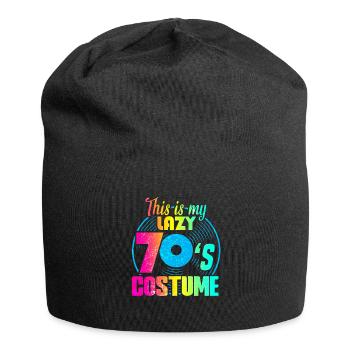 70s 1970s 70s music disco costume - Jersey Beanie - black - Front