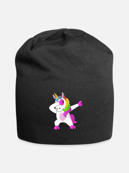 Einhorn Dabbing Unicorn - Jersey-Beanie - Schwarz