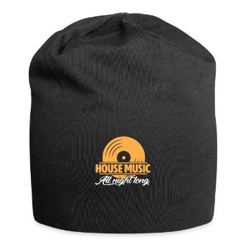 Cadeau de vinyle techno DJ House Music - Bonnet en jersey - noir - Devant