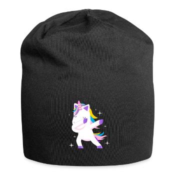 Einhorn tanzen dabbing Geschenk - Jersey-Beanie - Schwarz - Vorne