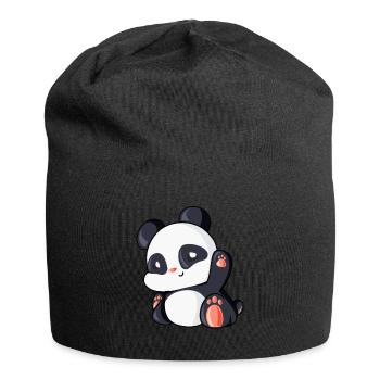 Panda mignon idée cadeau ours panda - Bonnet en jersey - noir - Devant