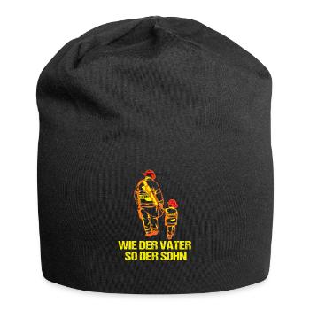 Wie der Vater so der Sohn Feuerwehr Papa - Jersey-Beanie - Schwarz - Vorne