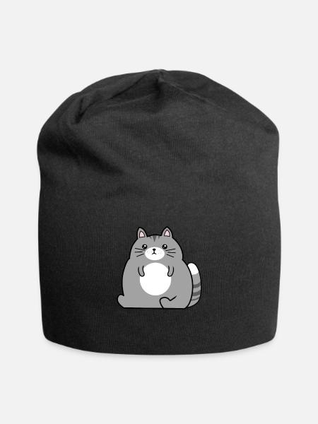 Big cat cat lover fat cats - Jersey Beanie - black